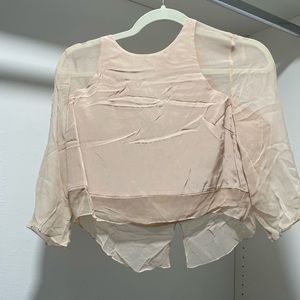 Elizabeth and James Silk Crop Top Blouse